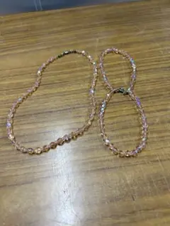 ヴィンテージ オーロラ クリスタルガラス ネックレス 虹色 カット
