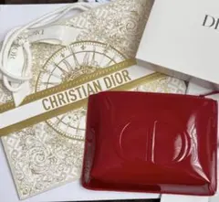 新品！dior ディオール　最新オファー　エナメル　レッドポーチ　ショッパー付！のサムネイル