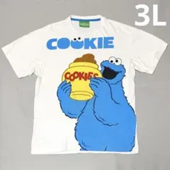 セサミストリート クッキーモンスター Tシャツ 白 3L 古着のサムネイル