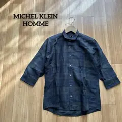 き*ー様 【美品】ミッシェルクランオム 7分袖 グリーン チェック M シンプル