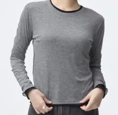 ソフトシアークルーネックT グレー