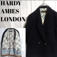 HARDY AMIES 刺繍 内側総柄 ウール テーラード ジャケット