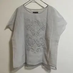 smart pink 刺繍レース 半袖プルオーバー ライトグレー Mのサムネイル