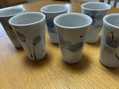 砥部焼　花柄陶器タンブラー 6個セット [新品、未使用]