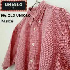 90s OLD UNIQLO B.D ギンガムチェックシャツ 紺タグ Mサイズ