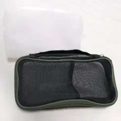 トラベルポーチ グリーンメッシュとホワイト ２個セット
