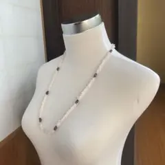 天然石 さざれ石 ネックレス ローズクォーツ(紅水晶)アメジスト