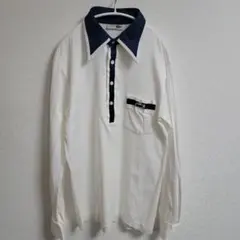 t*m様 Lacoste ポロシャツ 長袖 ホワイト/ネイビー