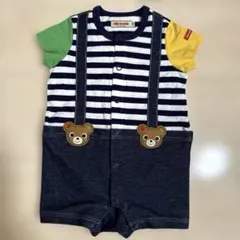 【美品】ミキハウス　半袖ショートオール　日本製　70 プッチーくん　ロンパース