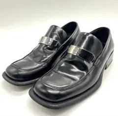 GUCCI ブラック レザー シルバープレート　ローファー　ビジネスシューズのサムネイル