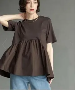 【新品未使用タグ付き】OPAQUE.CLIP ぺプラムドッキングカットソー