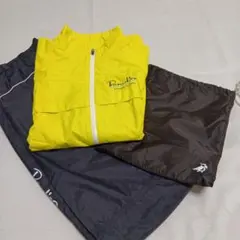 イエロー ナイロン レインウェア メンズ