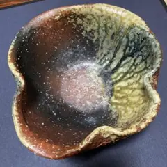 京焼・清水焼 藤平正文 作 花器 黄釉 四方変形 モダン 華道具 陶歴付き