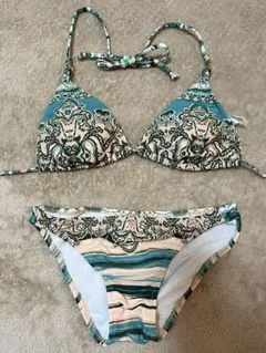 PEAKPINE エスニック柄 ターコイズ トライアングルビキニ