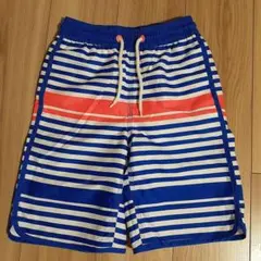 男の子用青と白のストライプ水着