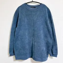 PrettyGarden リブ スウェット トレーナー S くすみブルー 長袖