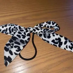ヒョウ柄　リボン　ヘアゴム