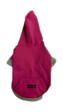 full of vigorフード付き犬服 ピンクとグレー