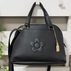 美品　マリークワント 2way ショルダーバッグ ハンドバッグ 黒　チャーム付