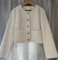✨美品✨ H&M ツイード ジャケット ホワイト Sサイズ