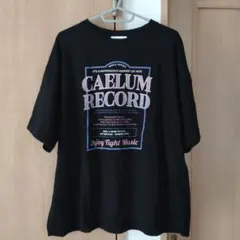 アメリカンホリックCAELUM RECORD プリント 半袖Tシャツ ブラック