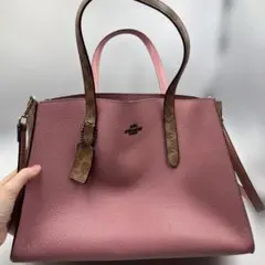 ②Coach ピンク トートバッグ3点セット