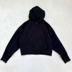 yn177 ユニクロ スウェットフルジップパーカ L 黒 コットン100% 定番