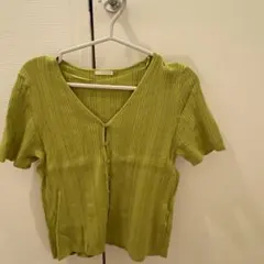 GU グリーン 半袖カーディガン Mサイズ