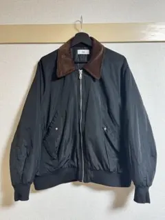 loose ブラックボンバージャケット ブラウン襟