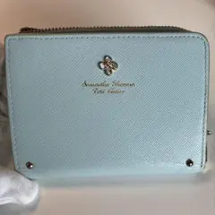 サマンサタバサ　二つ折り財布 水色
