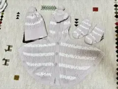 【未使用】ジェラートピケ ポンチョ ニット帽 靴下セット