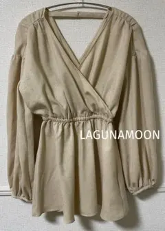 《ラグナムーン》LAGUNAMOON カシュクールブラウス　七分袖　フリーサイズのサムネイル