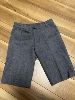 グレー ハーフパンツ ウール風生地