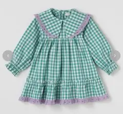 バースデイ moimoi グリーンチェック柄ワンピース