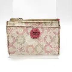 コーチ　コインケース　小銭入れ　財布　オプアート　ホワイト