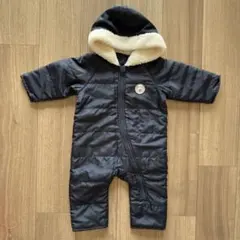 【お値下げ】【美品】ボア付きフードロンパース(紺色)