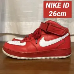 NIKE エアフォース1 ミッド　NIKE ID レッド ホワイト