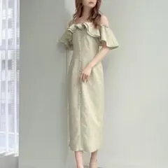 RESEXXY/ラッフルオフショルロングキャミワンピース/大人フェミニン/フリル