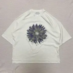 EMMA CLOTHES エマクローズ オーバーサイズフラワーアート半袖Tシャツ