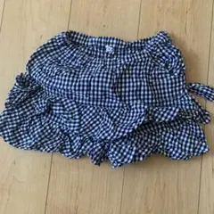 ギンガムチェック フリル付きハーフパンツ 130