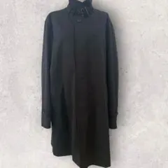 LES MUES メンズ スタンドカラー コート ブラック LL