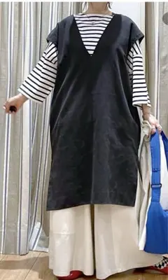 お値下げ　studio clip リネンベストワンピース