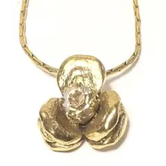 UNE LIGNE フラワーネックレス　ゴールドスワロフスキークリスタル