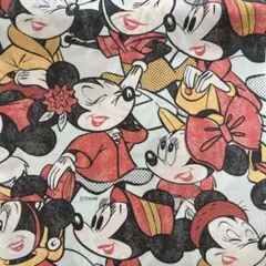 約4m ディズニー ミニーマウス 레트로 柄 生地