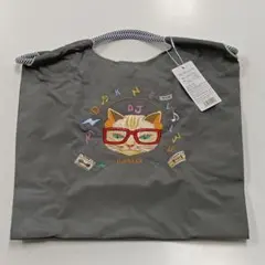 刺繍バック　エコバッグ　刺繍エコバッグ　トートバック　M　猫