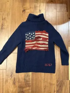 POLO RALPH LAUREN アメリカ国旗デザイン セーター　ハイネックのサムネイル