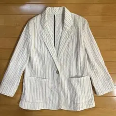 リーブル ストライプ テーラード ジャケット M