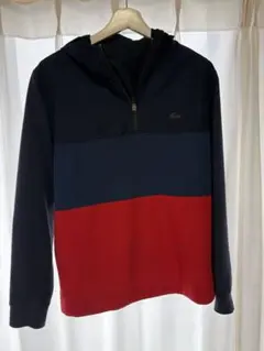 LACOSTE ハーフジップ パーカー ネイビー レッドのサムネイル
