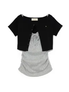 トップス andmary Vickey flower set tops black andmary Vickey flower set tops black - メルカリ