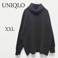 800【ユニクロ】スフレヤーンタートルネックセーター ダークグレー XXL 3L